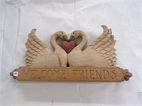 Large Wooden hand carved Welcome sign 23" x 11"