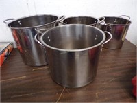 4 nesting stainless steel stock pots