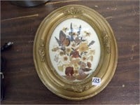 Oval framed dried flower weed & seed picture
