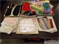 Silk scarves, hankies, purse and glove set