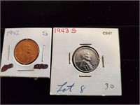 1942-S and 1943-S Pennies
