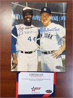 HANK AARON WHITEY FORD SIGNED AUTOGRAPHED 8 X 10