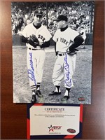 TED WILLIAMS MICKEY MANTLE SIGNED AUTOGRAPHED 8 X