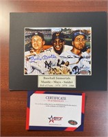 MICKEY MANTLE WILLIE MAYS DUKE SNIDER SIGNED