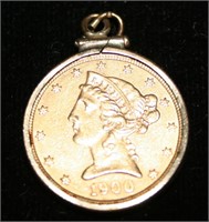 1900 5 Dollar Gold Coin