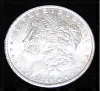 Brilliant 1889 Morgan Silver Dollar