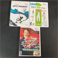 Lot 3 Nintendo Wii Games Epic Mickey Fit Plus