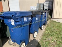 8 - 95 gal poly toter trash bins