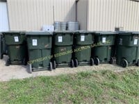 11  - 95 gal poly toter trash bins