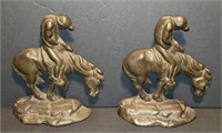 End of the Trail Indian cast iron bookends