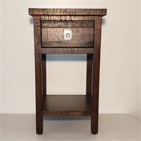 modern rustic wooden side table w drawer