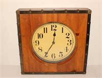 vintage hand crafted wooden clock