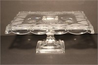 Royal Limited etched crystal cake stand pedestal