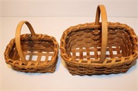 Pair split oak mini nesting baskets