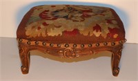 antique French needlepoint mini stool