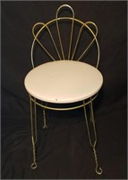 vintage mid century wire vanity stool bench