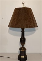 vintage decorative lamp w  crimped leopard shade