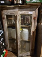 Wooden Cabinet w/ Glass Doors