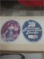 Pepsi-Cola 75th Anniversary commemorative glass