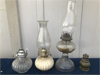Lot of Glass Oil Lamps