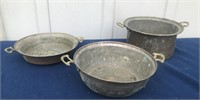 3 Antique Pans