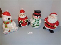 4 Christmas Themed Cookie Jars