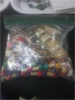 Bag of costume jewelry and parts