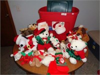 Tote of Christmas Stuffed Animals