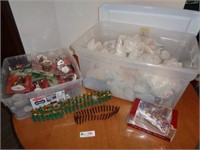 2 Totes of  Village Figurines & Acces.