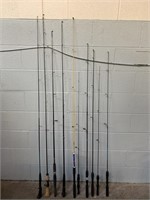 Lot of 10 Fishing Poles