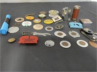 Tokens, Encased Cents, Buttons, Bus Token holder