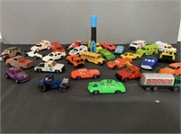 68 small toy cars, from race cars to ambulances