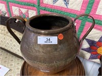 Vintage Copper Pot with 2 Handles