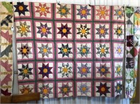 Hand-Stitched Quilt with Star Pattern, Beautiful