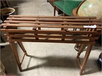 Wooden plant stand with top rack