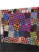 Bow Tie Quilt with flowers on backside