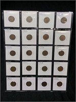 20 Indian Head Pennies - 1880-1908 with Dates