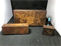 (3 pcs) Vintage Wood Jewelry boxes