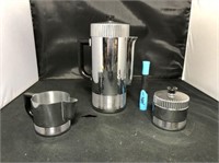 (3 pcs) Stainless Coffee pot, creamer & sugar by