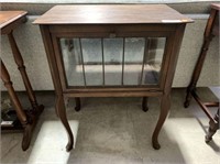 Queen Anne Display Case with beveled glass drop