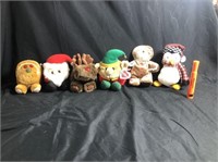 6 CHRISTMAS THEMED PLUSHES, INCL 4 PUFFKINS
