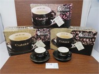 3 CUBITA COFFEE / ESPRESSO CUP & SAUCER SETS