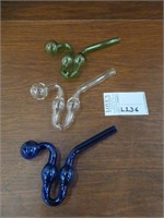 27 GLASS COLOURED PIPES BLUE - CLEAR - GREEN
