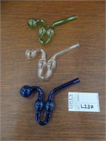 33 GLASS PIPES - BLUE - GREEN - CLEAR