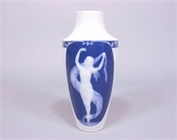 Leroux Pate-Sur-Pate Vase w/ Nude Figure Limoges