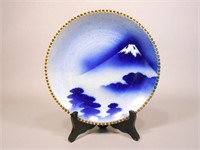 Japanese Mt. Fuji Pottery Plate