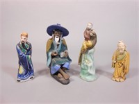 (4) Chinese Mud Men Figures