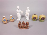 Chinese/Japanese Vase and Figure Grouping