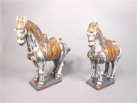 (2) Modern Chinese Pottery Tang Horses