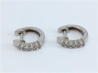 14k White Gold Earrings w/ CZ Stones